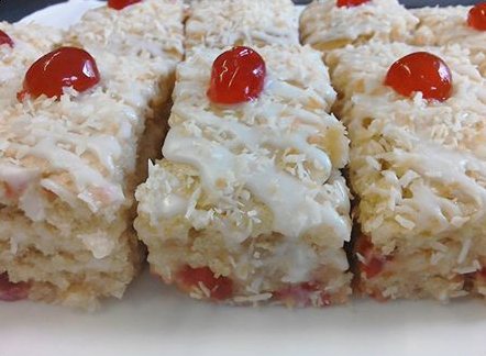 Vegan coconut and cherry cake